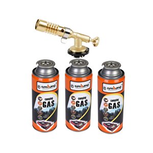 Şaloma Gaz Pürmüz Başlık Ve 3 Adet Gaz Seti Tamirci Kaynak Çakmağı Pürmüz Kafası Torch Profesionel