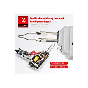 Çantalı 100w Tabanca Havya Seti Lehim Makinası Pompa Pasta Zımpara Yedekli Bakır Sargı Professional
