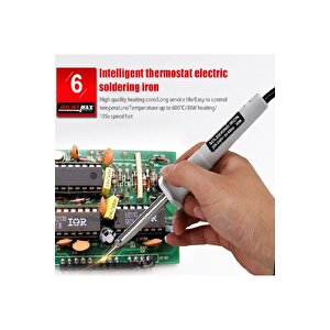 30w Kalem Havya Seti Lehim Makinası Pompa Pasta Zımpara Lehim Standı 6 Parçalı Set