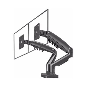 Mnt02 F160 17''-27'' Amortisörlü Çift Kol Lcd - Led Monitör Tutucu Askı Aparatı