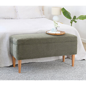 Glend Sandıklı Bench Puf - Yeşil