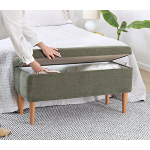 Glend Sandıklı Bench Puf - Yeşil