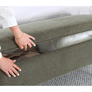 Glend Sandıklı Bench Puf - Yeşil