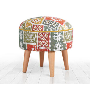 Rugrev Kilim Puf - Beyaz