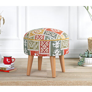 Rugrev Kilim Puf - Beyaz