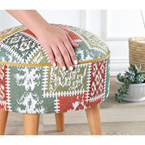Rugrev Kilim Puf - Beyaz
