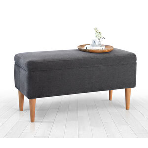 Glend Sandıklı Bench Puf - Gri