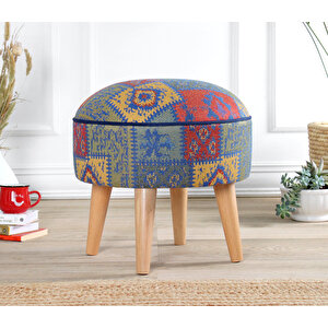 Rugrev Kilim Puf - Mavi