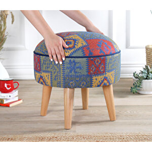 Rugrev Kilim Puf - Mavi