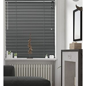 Gülsem Dekor Siyah  Metal Jaluzi̇ Perde 25 Mm 100x140 cm