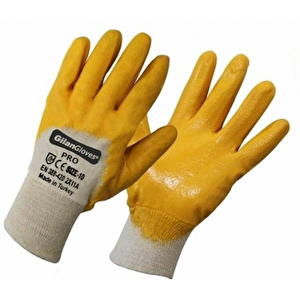 Gilangloves Pro Nitril Pamuklu İşçi Eldiveni Sarı No:10 (1 Çift)