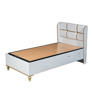 Bazalı Karyola, Gold Baza Başlık Comfort Yatak Seti 90x190 Cm