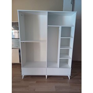 Panjur Beyaz 4 Kapili Dolap