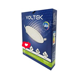 Voltek 18w Sıvaaltı Yuvarlak Slim Led Panel Armatür / Beyaz Kasa - Beyaz Işık