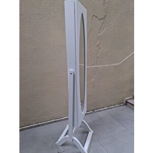 Ayna 18080 Takı Dolap Boy Ahşap Beyaz Lake Nature Mdf İçinde Aksesuar El Yapım