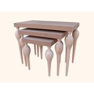 Zigon18084 Ilgz Tombul Ayak Model Sehpa Kayın Torna Klasik Mdf Tabla Ham El Yapım