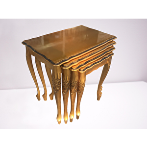 Zigon St 17936 Klasik Model Sehpa Parlak Gold Renk Kayın Aslan Oyma Ayak El Yapım