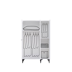Gardırop, White 3 Kapaklı Dolap