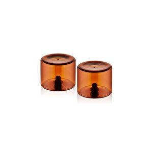 Yuvarlak Tuzluk Biberlik 2li Set Amber 6x5 Cm