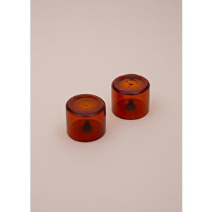 The Mia Yuvarlak Tuzluk Biberlik 2li Set Amber 6x5 Cm