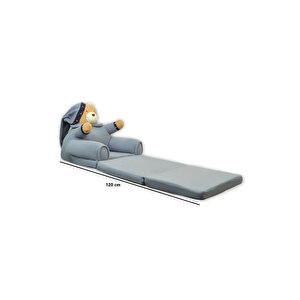 Portatif Polar Dolum 3 Katlı Çocuk Koltuğu Çocuk Yatağı Çocuklar Için Sevimli Ayıcık 56x40x50