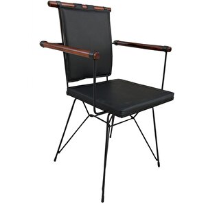 Sandalye 17983 Penyez Klasik Model Metal Siyah Fırn Boya Ve Sunideri Balkon-bahç