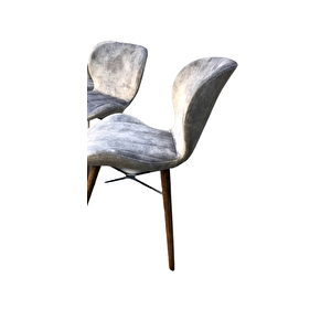 Sandalye 17924 Li̇li̇ Model Kayın Retro Ceviz Papel Sırt Dökme Sünger Ort  El Yapım