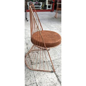 Sandalye 18009 İstanbul Tel Model Metal Rose Kaplam Kiremit Renk Döşeme El Yapım