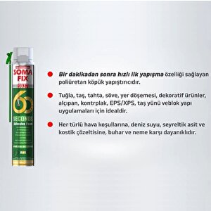 Somafix 60 Saniye 2 Li Kullanım Poliüretan Yapıştırma Köpüğü S937