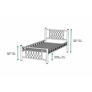 Metis Metal Karyola 90x200 Arm165 Siyah