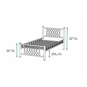 Metis Metal Karyola 90x190 Arm164 Beyaz