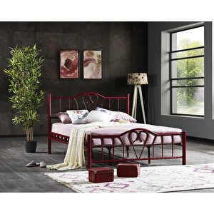 Orkide Metal Karyola 150x200 Arm106 Bordo