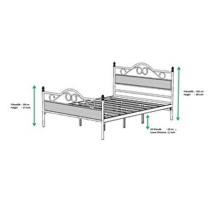 Bitez Metal Karyola 160x200 Arm083 Siyah + Ceviz