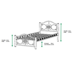 Stella Metal Karyola 120x200 Arm167