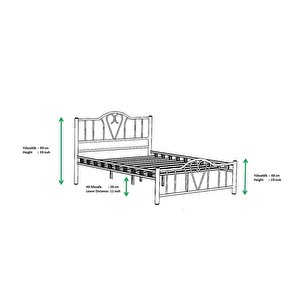 Orkide Metal Karyola 140x200 Arm105 Beyaz