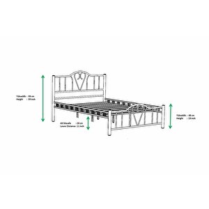 Orkide Metal Karyola 90x200 Arm104 Beyaz