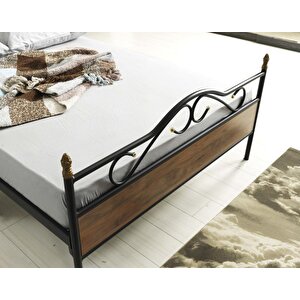 Bitez Metal Karyola 150x200 Arm082 Siyah + Ceviz