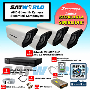 Satworld 2 Mp Bullet Kamera Ahd Güvenlik Sistem Seti