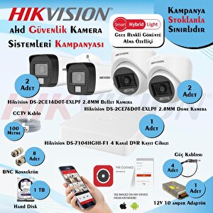 Smart Hybrid Light Ahd 4 Adet 2 Mp Güvenlik Kamera Seti