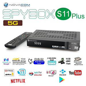 Novacom Spybox S11 Plus 5g Ci Turbo 4k Uhd Android Uydu Alıcısı