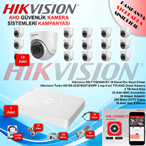 Ahd 16 Adet 2 Mp Dome Güvenlik Kamera Seti