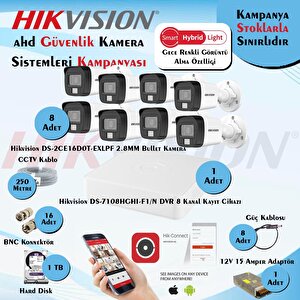 Smart Hybrid Light Ahd 8 Adet Bullet Kamera 2 Mp Güvenlik Kamera Seti