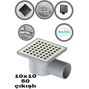 Buli̇tra  Yer Süzgeci Sifonu Üstü Paslanmaz 10x10 Q50 Yandan Çıkış