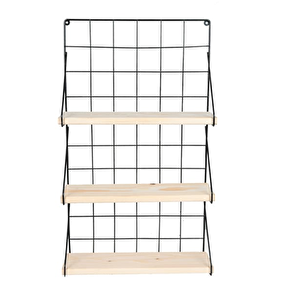 3 Katli Ahşap Rafli Stand