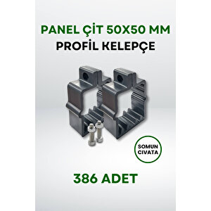 Panel Çit 50x50 MM Profil Kelepçe - Somun + Cıvatalı (386 Adet) - Antrasit Gri Antrasit Gri