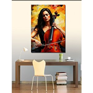 Kanvas Tablo Çello Çalan Kız 100x140 cm