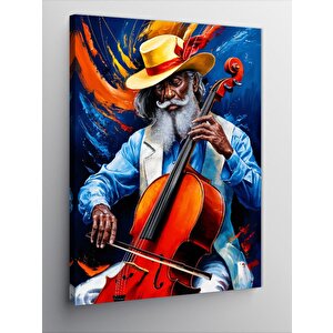 Kanvas Tablo Çello Çalan Adam 100x140 cm