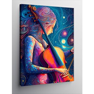 Kanvas Tablo Çello Çalan Kadın 50x70 cm