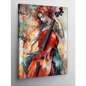 Kanvas Tablo Çello Çalan Kadın 50x70 cm