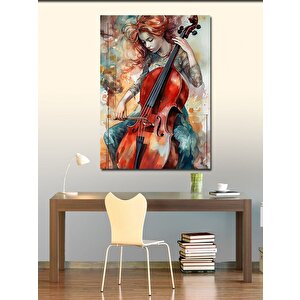 Kanvas Tablo Çello Çalan Kadın 50x70 cm
